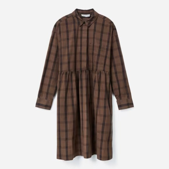 Everlane Brown Plaid Mini Dress - Picture 2 of 14